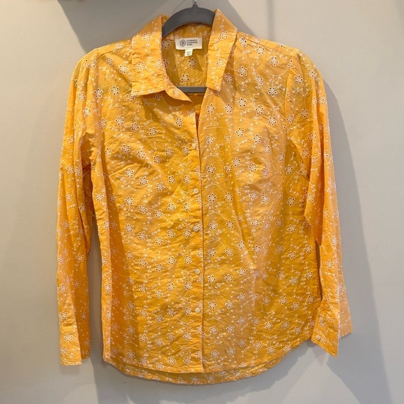 Candace Cameron Bure Yellow Floral Button-Up Shirt - Picture 1 of 5